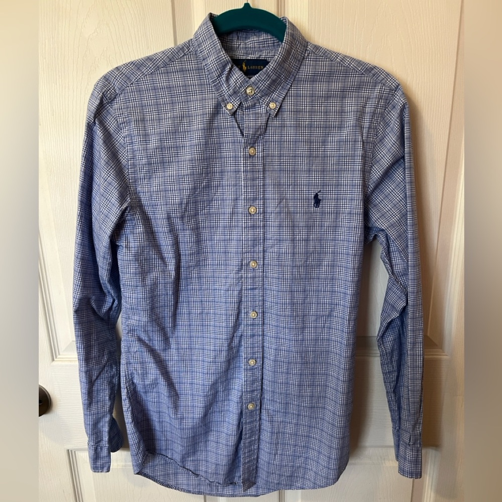 Ralph Lauren Men’s Blue Button Up Polo Small Slim Fit